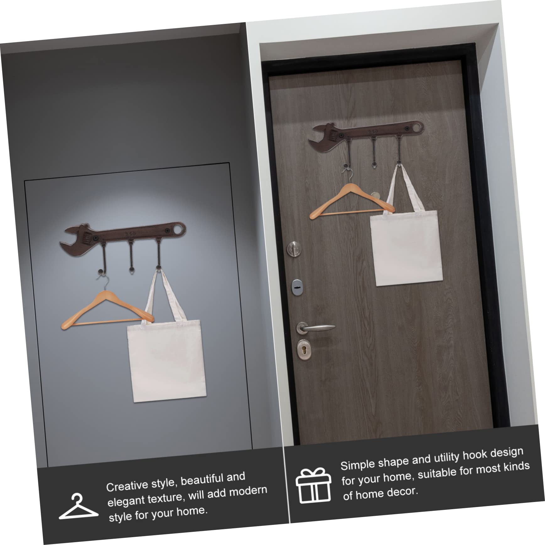 Cabilock Vintage Wall Mounted Coat Hanger Heavy Duty Hat Rack Hooks for Coats Hats Jackets Multipurpose Utility Design for Home with Screws Included