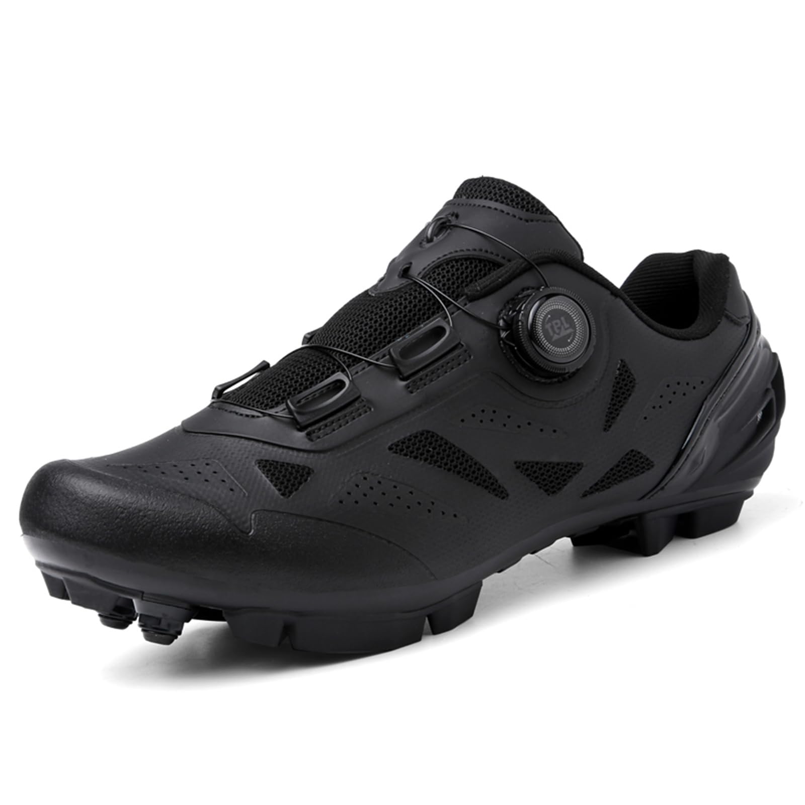 JiuQing Męskie buty do jazdy na rowerze górskim Buty do jazdy na rowerze górskim MTB kompatybilne z blokami SPD z 2 śrubami do jazdy w pomieszczeniach