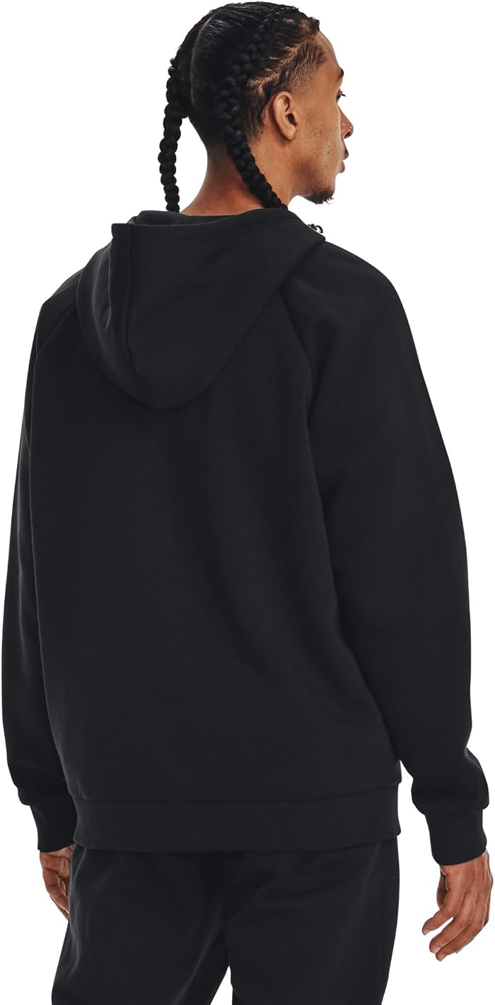 Мужское худи Under Armour Rival Fleece Full Zip, цвет: Чёрный — фото 2