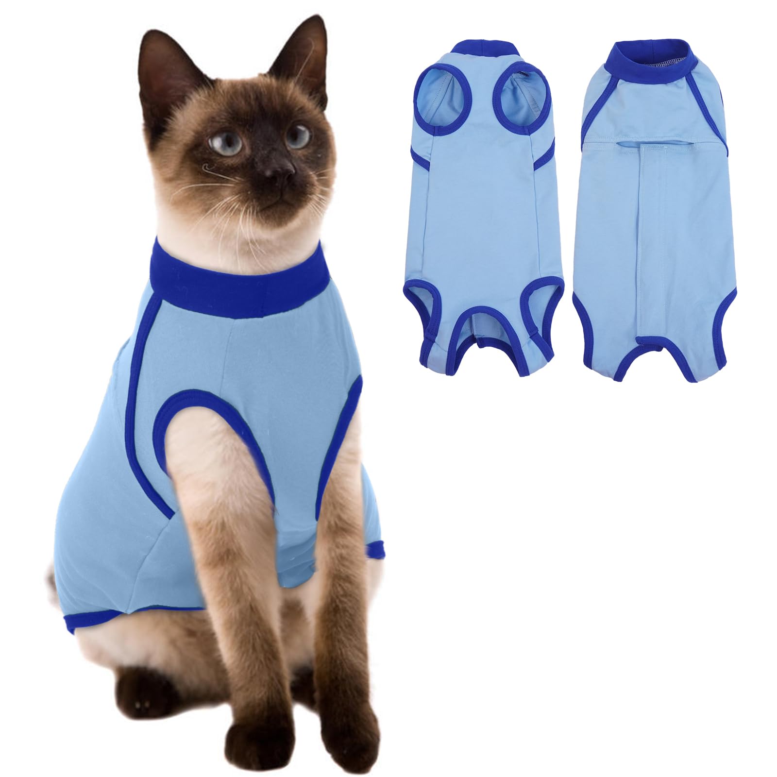 Hjyokuso Cat Recovery Suit Post Surgery, Breathable Cat Surgery Recovery Suit, Soft Cat Onesie for Abdominal Wounds Spay