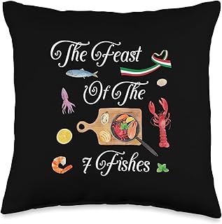 La Vigilia Italian Christmas The Feast Of The Seven Fishes Throw Pillow