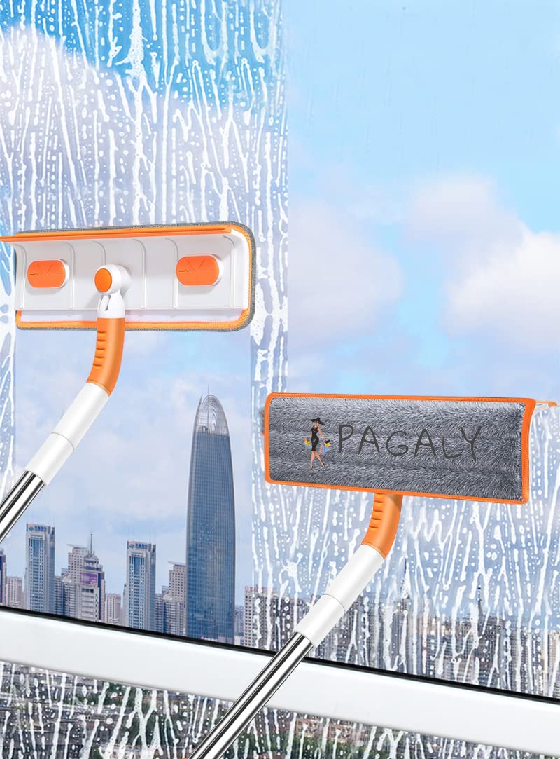 PAGALYetrade 2 in 1 Cleaning Supplies Squeegee Window Cleaning Wiper for Glass with Bendable Head for car Glass Cleaner ,Bathroom Cleaning Brush ,Wiper for Floor Cleaning.