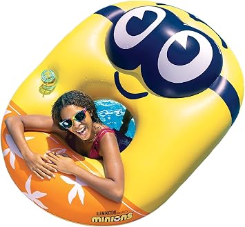 BigMouth Giant Minions Inflatable Pool Float, Inflatable Despicable Me 4 Swim Tube Floatie, Licensed Minions Movie Merchandise & Pool Party Supplies