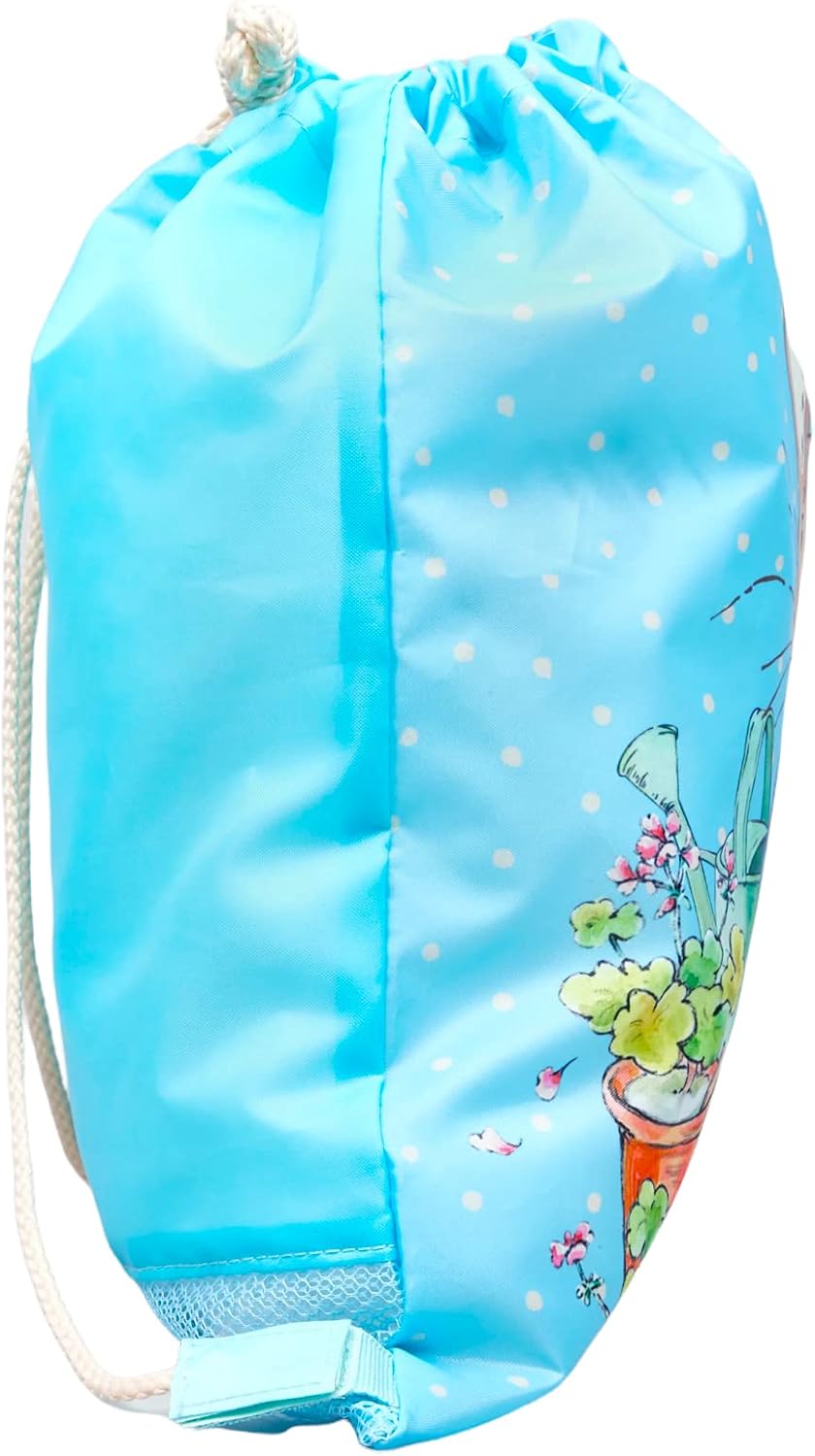 William Lamb Kids Children's Drawstring Gym Bag School Shoes Bag Polka Dot Blue PR - Image 4