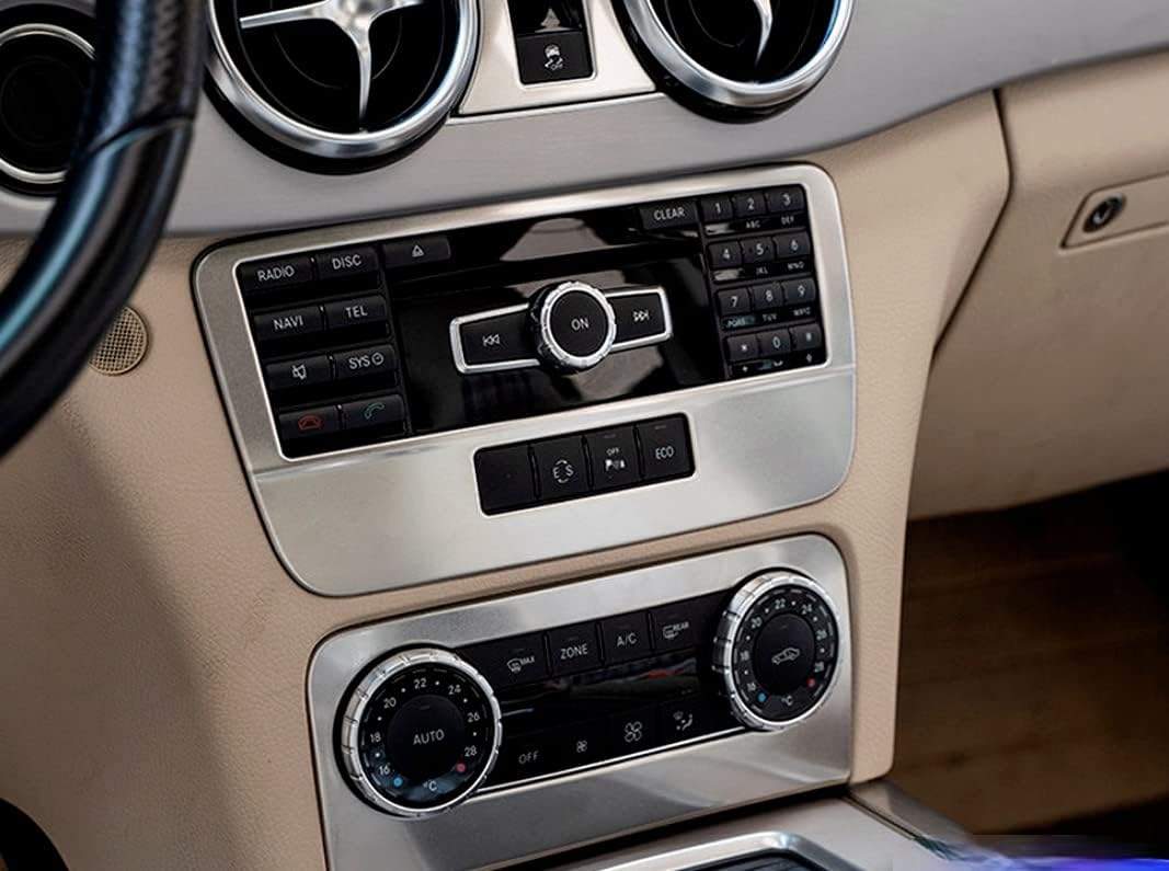 Autobro for Mercedes-Benz GLK300 260 200 2012-2015 Car Central Control Air Conditioning Outlet CD Frame Decoration Sticker Trim (Warning Panel)