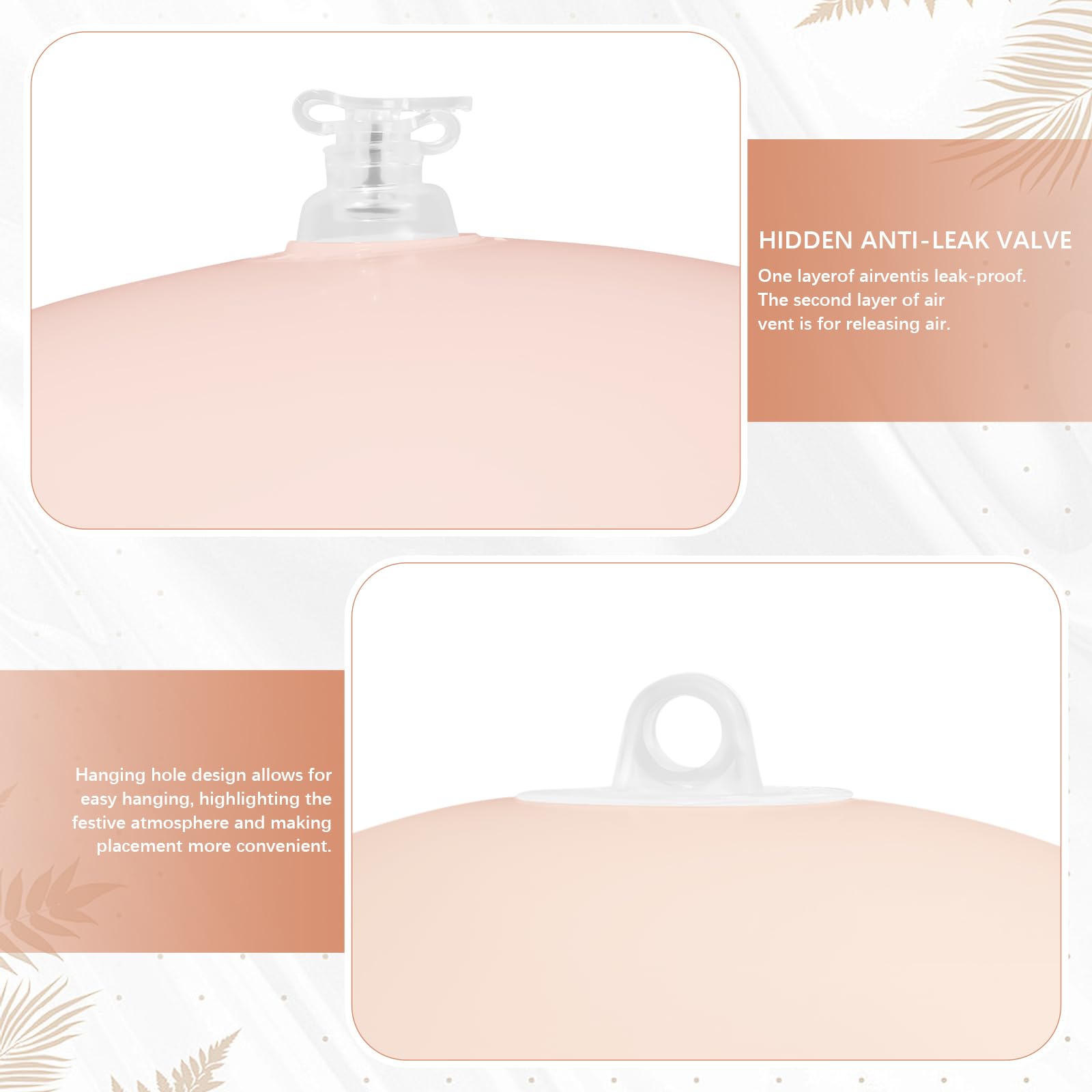 Lot de 2 guirlandes de ballons gonflables réutilisables Beige