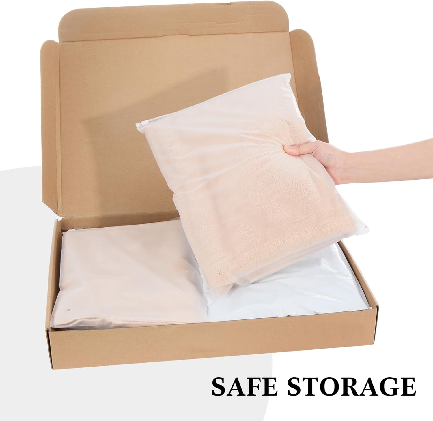Outus 50 Pcs Mailers with 50 Pcs Poly Clothes Packaging Bags 4 Sizes Self Adhesive Shipping Mailers Frosted Plastic Bags for Clothing Small Business Flexible Mailing(Zipper,Multiple Size)
