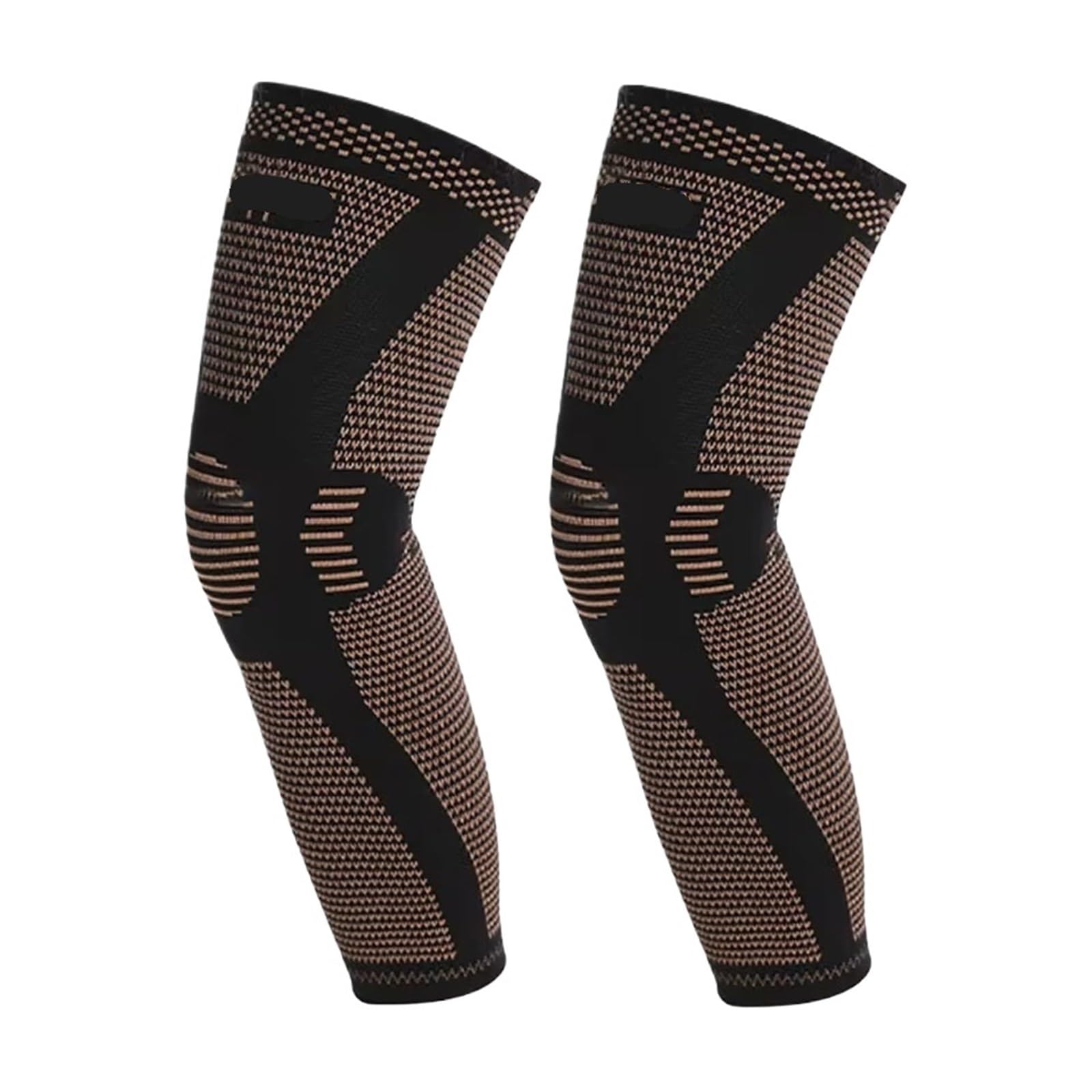 Manchons de compression pour jambe complète Genouillères chaudes allongées, extensibles, absorbant la sueur, tissu en Nylon tricoté cuivre respirant sous pression, Silicone antidérapant