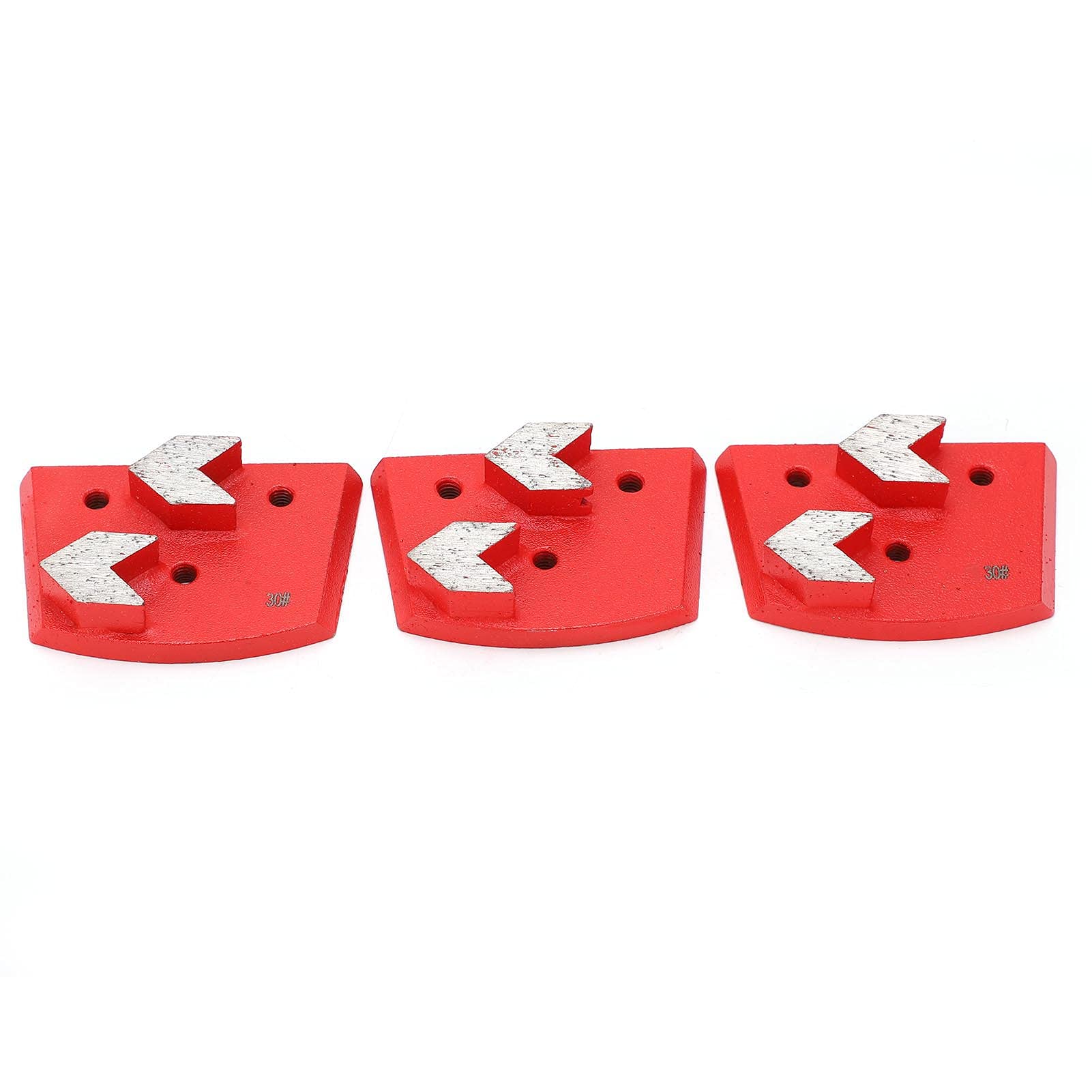 Disque de Meulage Diamant Trapézoïdal à 2 Dents, 3 Pièces Bloc de Meulage de Disque de Polissage de Sol pour la Coupe du Béton Accessoire de Meuleuse pour Sol de Meuleuse, Rouge