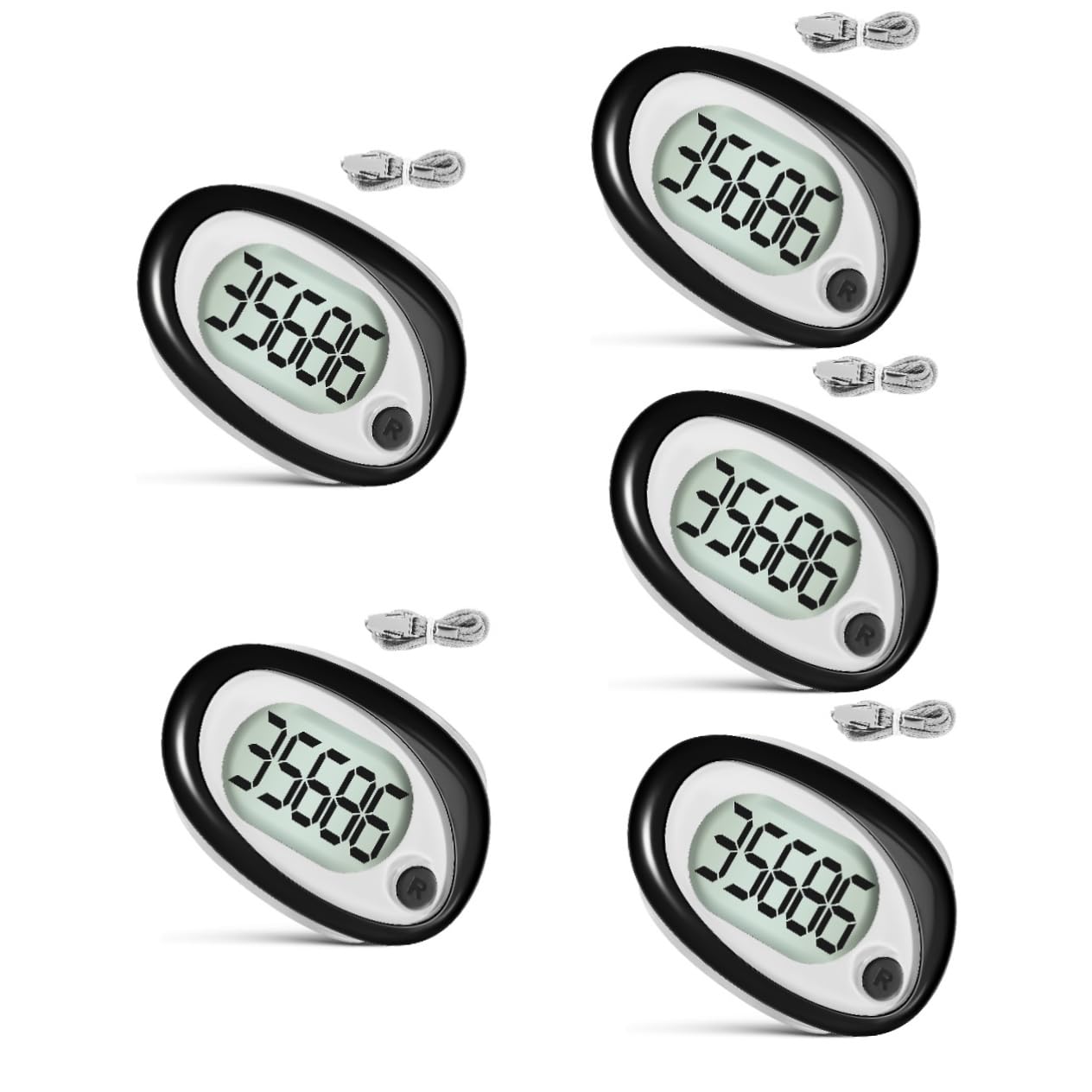 ibasenice Schrittzähler Gehen Elektronisch Knöchel Schalter Schritte Für Sport Clips 3D Schlüssel Lauftheke Wandern Spazierzähler Plastik Black