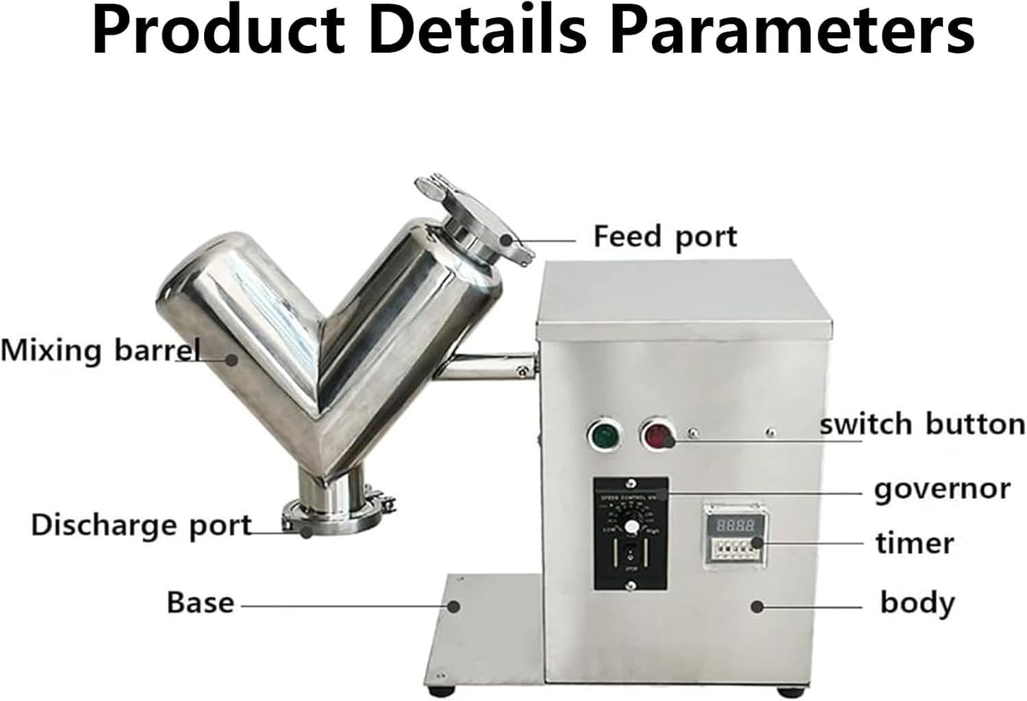 Amazon.com: Small Dry Powder Mixer, 2L V-Type Experimental Mixer