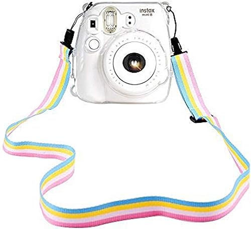Miniatura 2 de Funda Wolven Crystal para cámara Fujifilm Instax Mini 8/Mini 8 +/mini 9, carcasa transparente, con correa ajustable para el hombro para Fujifilm