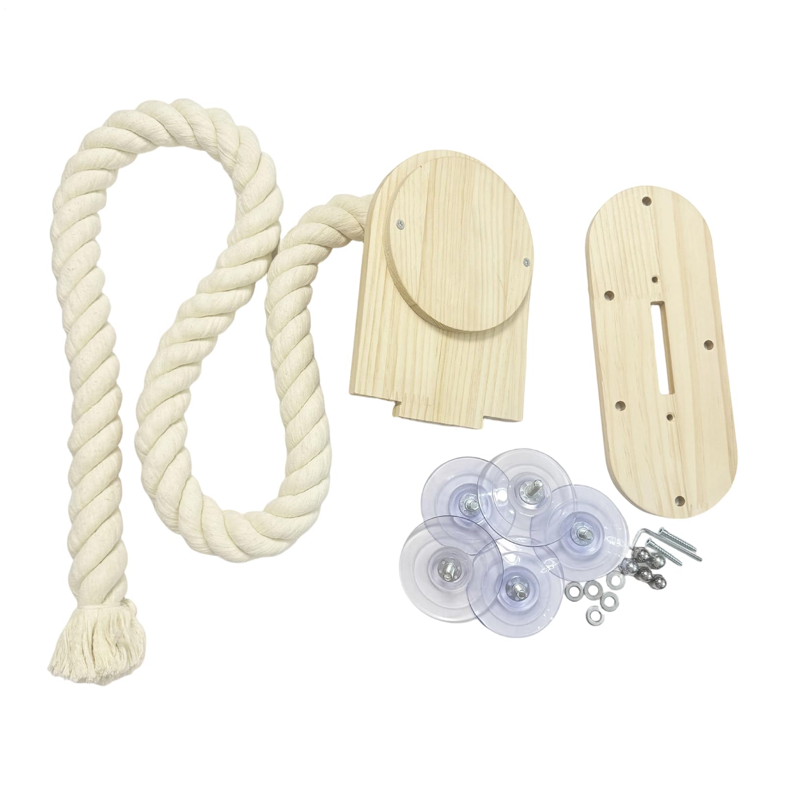 Corde d'escalade pour chats de 150 cm avec griffoir interactif à ventouse pour fenêtre de salon