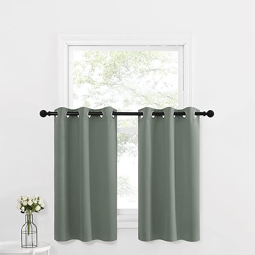 Miniatura 203 de NICETOWN Cortinas Opacas para Ventana de Guardería - Tratamiento de Ventana con Parte Superior de Ojales, Paneles de Cortinas Opacas (Verde Biscotti