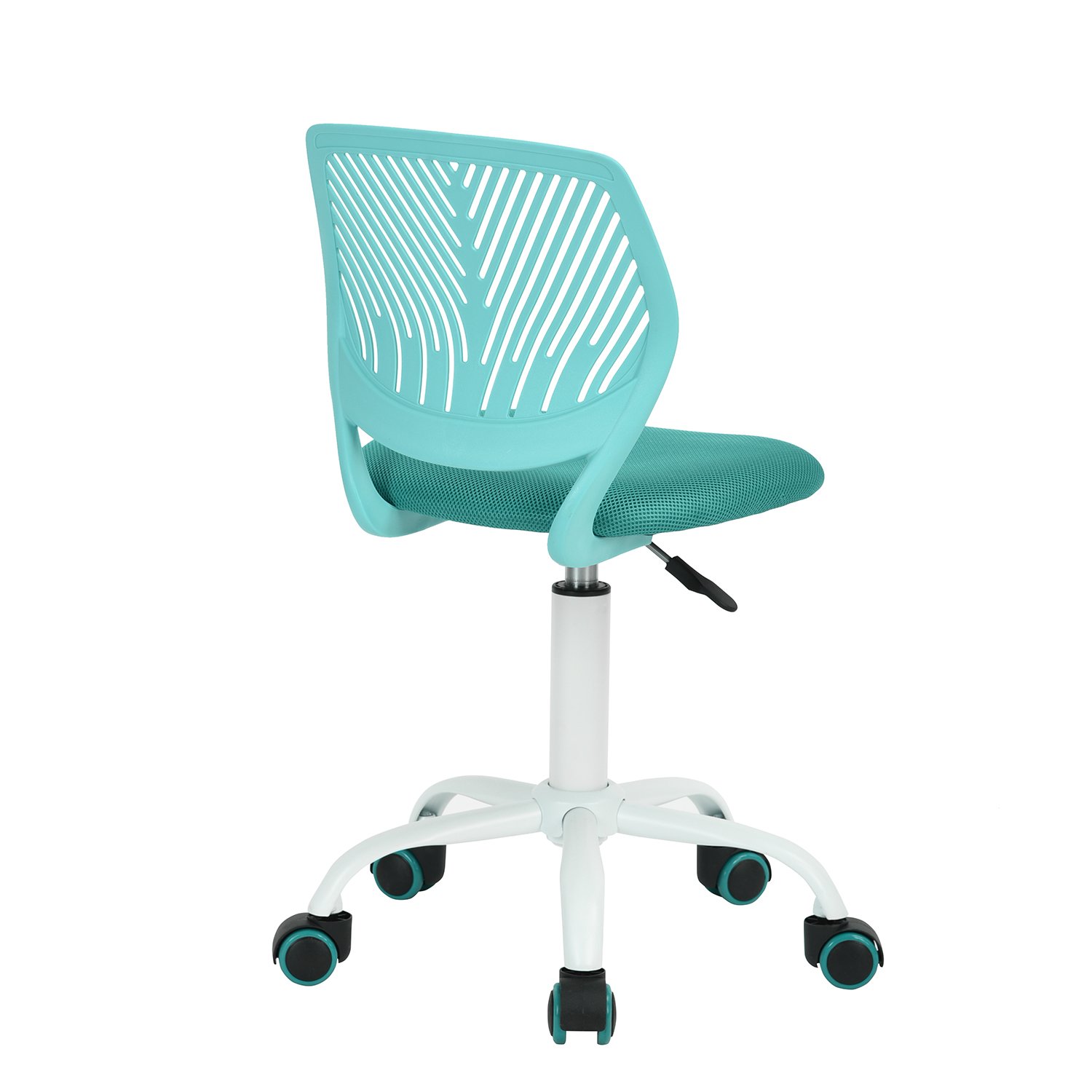 FurnitureR 2pcs Home Office Chair, Ergonomic Adjustable Height Swivel Rolling, Chaise de Bureau D'ordinateur pour la Maison Le Bureau et L'étude, Turquoise