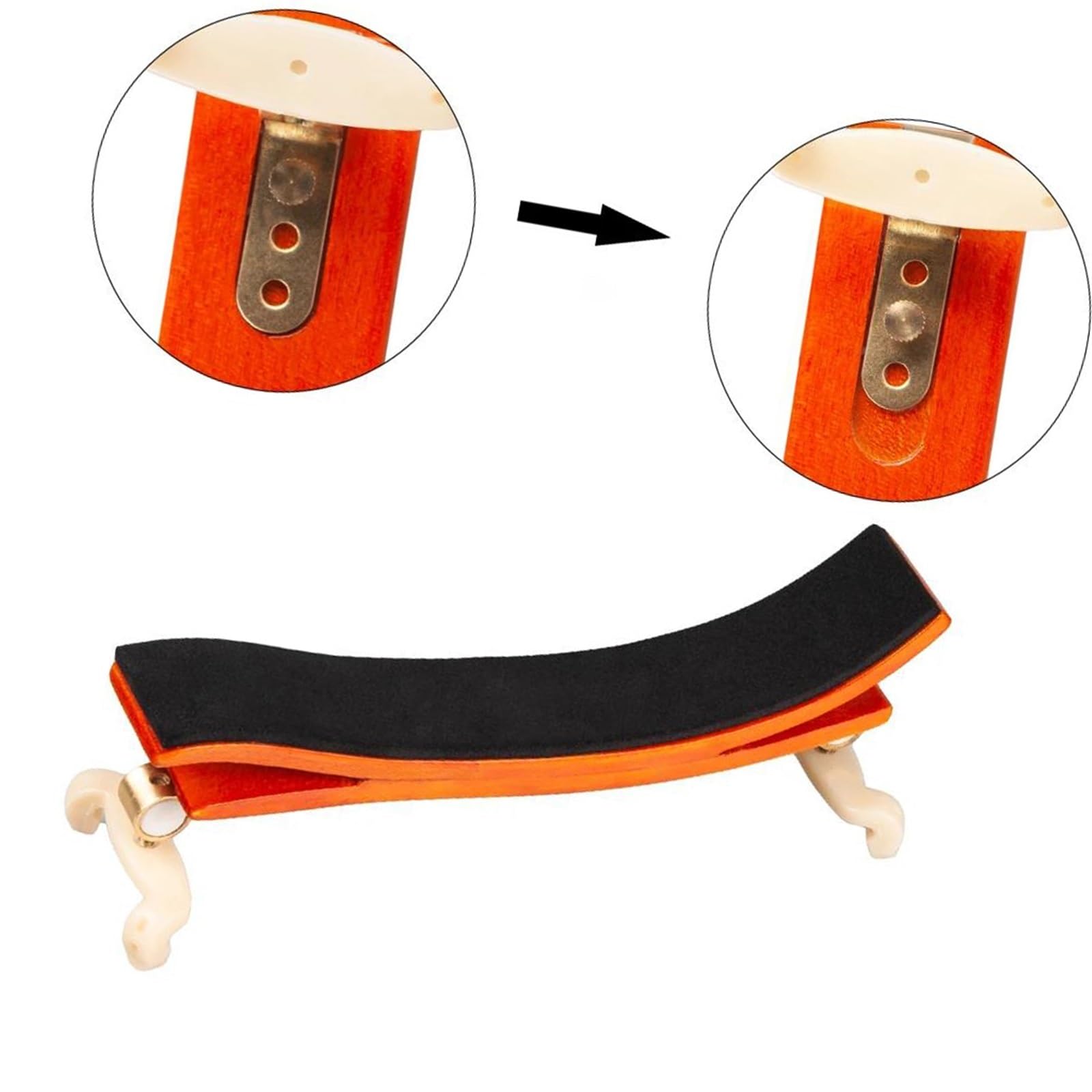 Reposapiés sencillo para violín Almohadilla de apoyo para hombro de violín de madera de arce estilo patas ajustables para 3/4 4/4