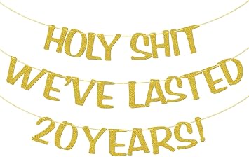 Qttier Holy Weve Lasted 20 Years Banner, 20th Wedding Anniversary Decor
