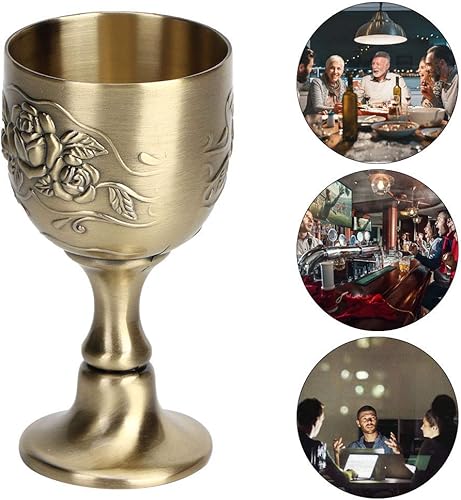 Miniatura 7 de Copas vintage de metal de cobre, para tostar, cáliz de vino, cáliz de flores en relieve, mini tazas de comunión para bar en casa, fiesta, boda,