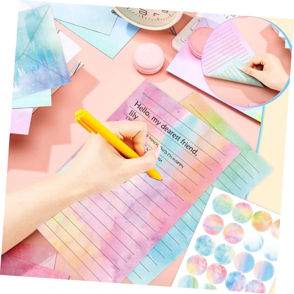 Briefpapier Umschlag 60 Stück mit Kreativen Mustern aus Papier Dekoratives Schreibpapier für Einladungen und Botschaften Inklusive Umschlägen und Aufklebern