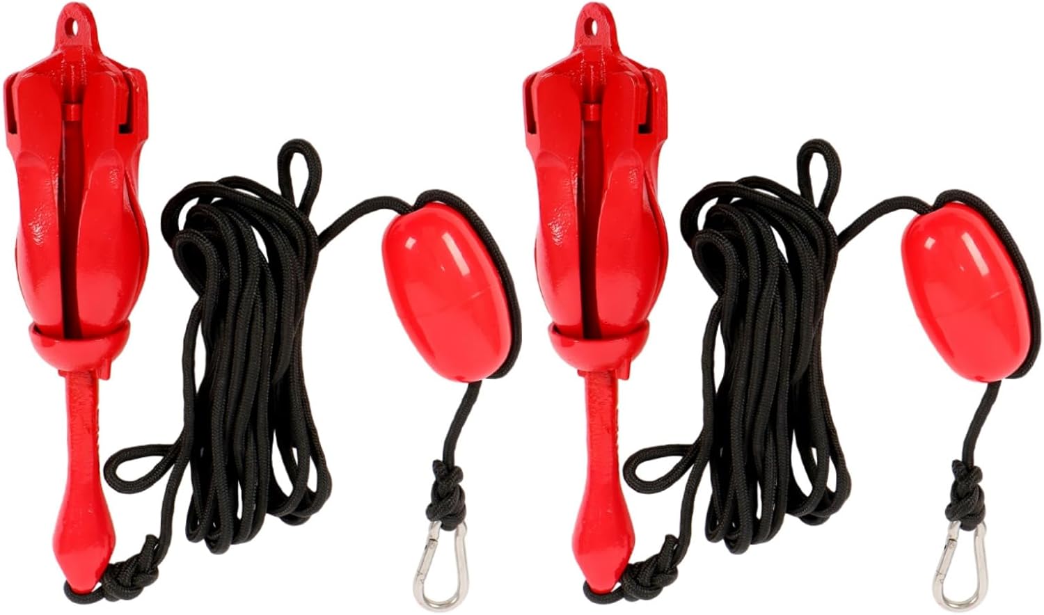 Silscvtt 2 Pack 3.2kg Red Marine Kayak Anchor Kit Grapnel Anchor Kit Folding Grapnel Anchor Boat Anchor with Foldable Claw Kayak Fishing Accessories