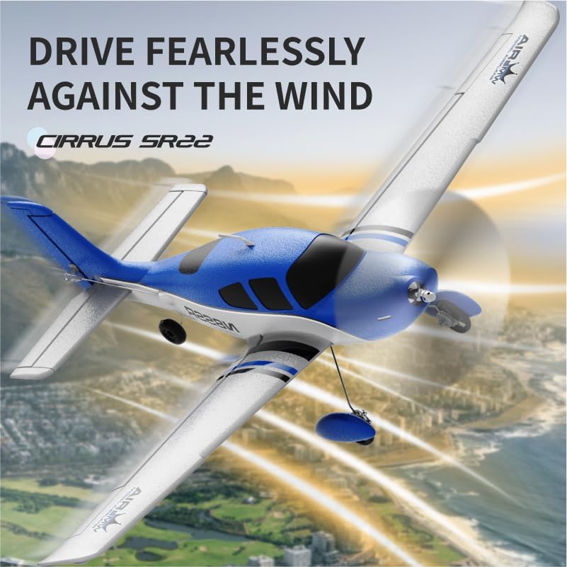QIDI 580 5-Channel Off-Road Aircraft 3D RC Plane One-Key Hanging Stunt Fixed Wing with Wind Resistant Flight Control for Beginner and Experienced Ready to Fly(Blue) 580-blue