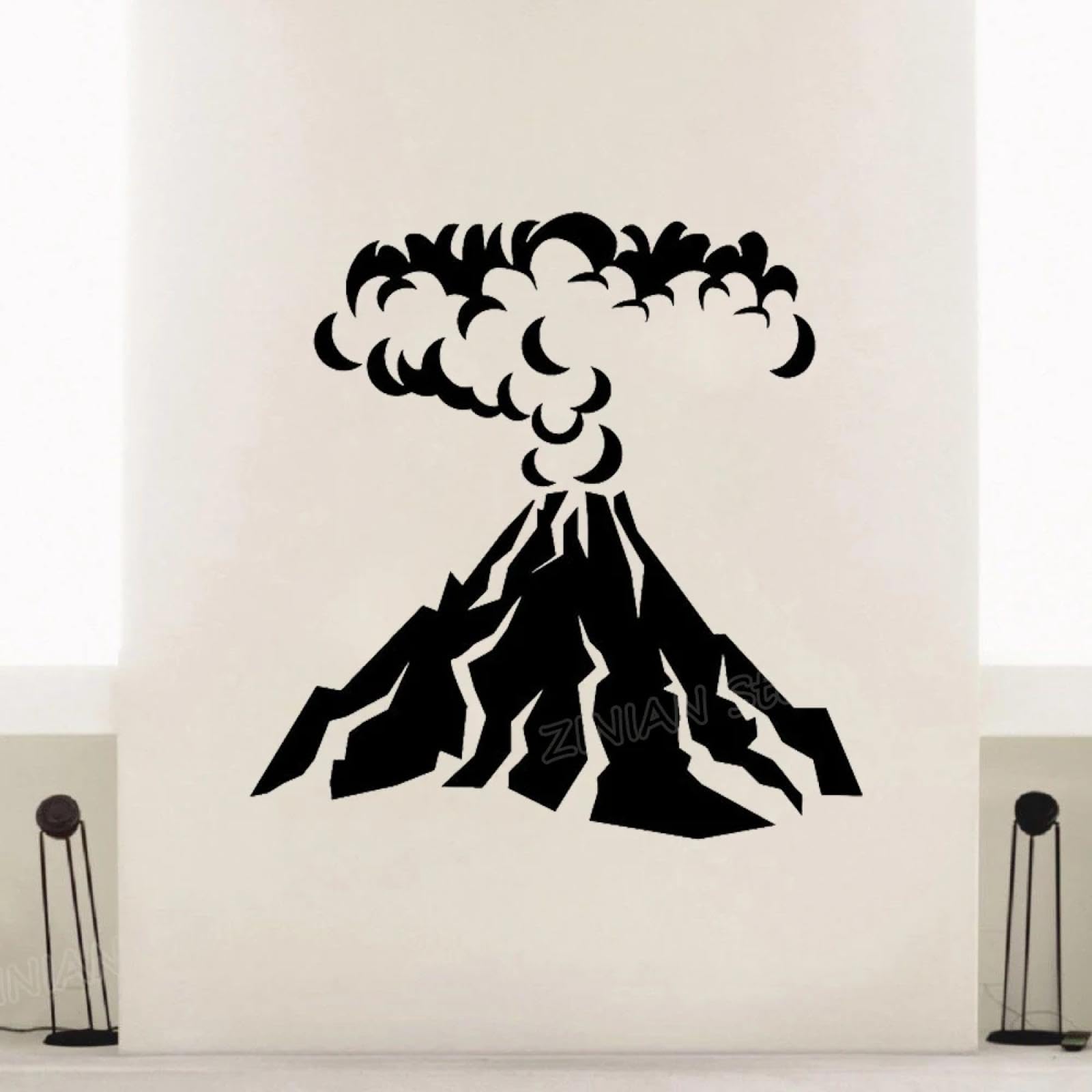 WEIMEIJIE Volcano Vinyl wall Decals, Geometric Gable wall Decals, Children's Room/playroom wall Art Decals