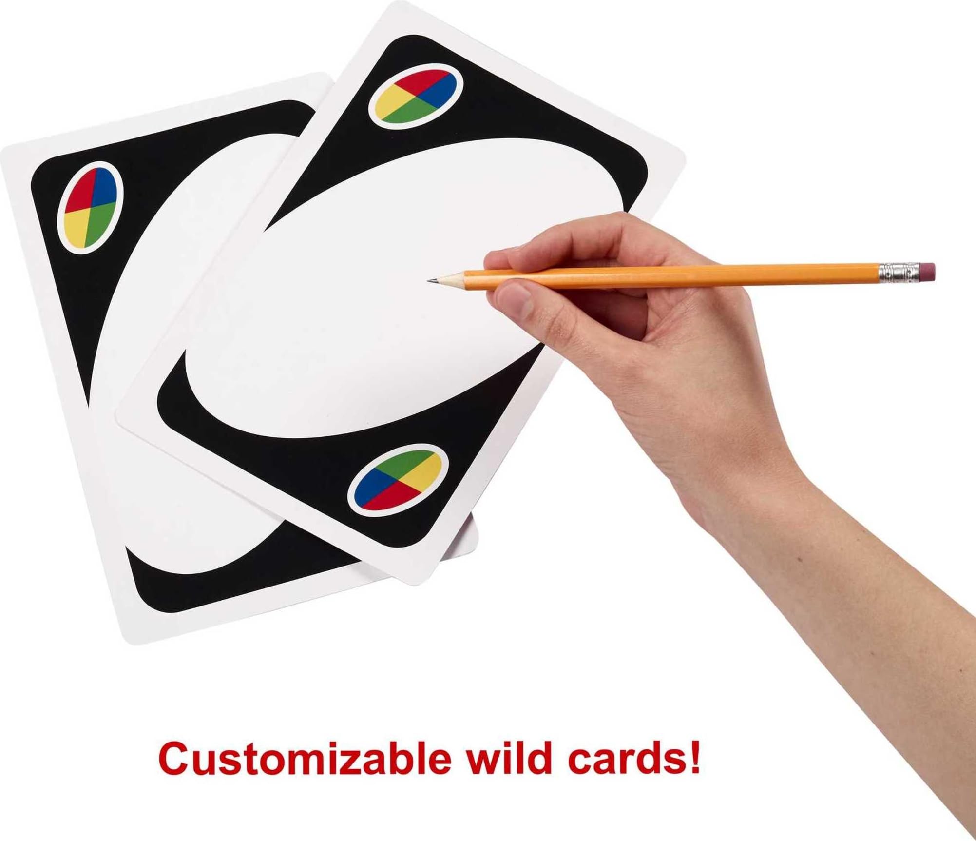 Mattel Games Jeu de Cartes géant UNO, 7 Ans+, 2-10 Joueurs | Jeu de cartes surdimensionné XL accessible daltoniens, personnalisable, enfants, ados, famille, GRL91