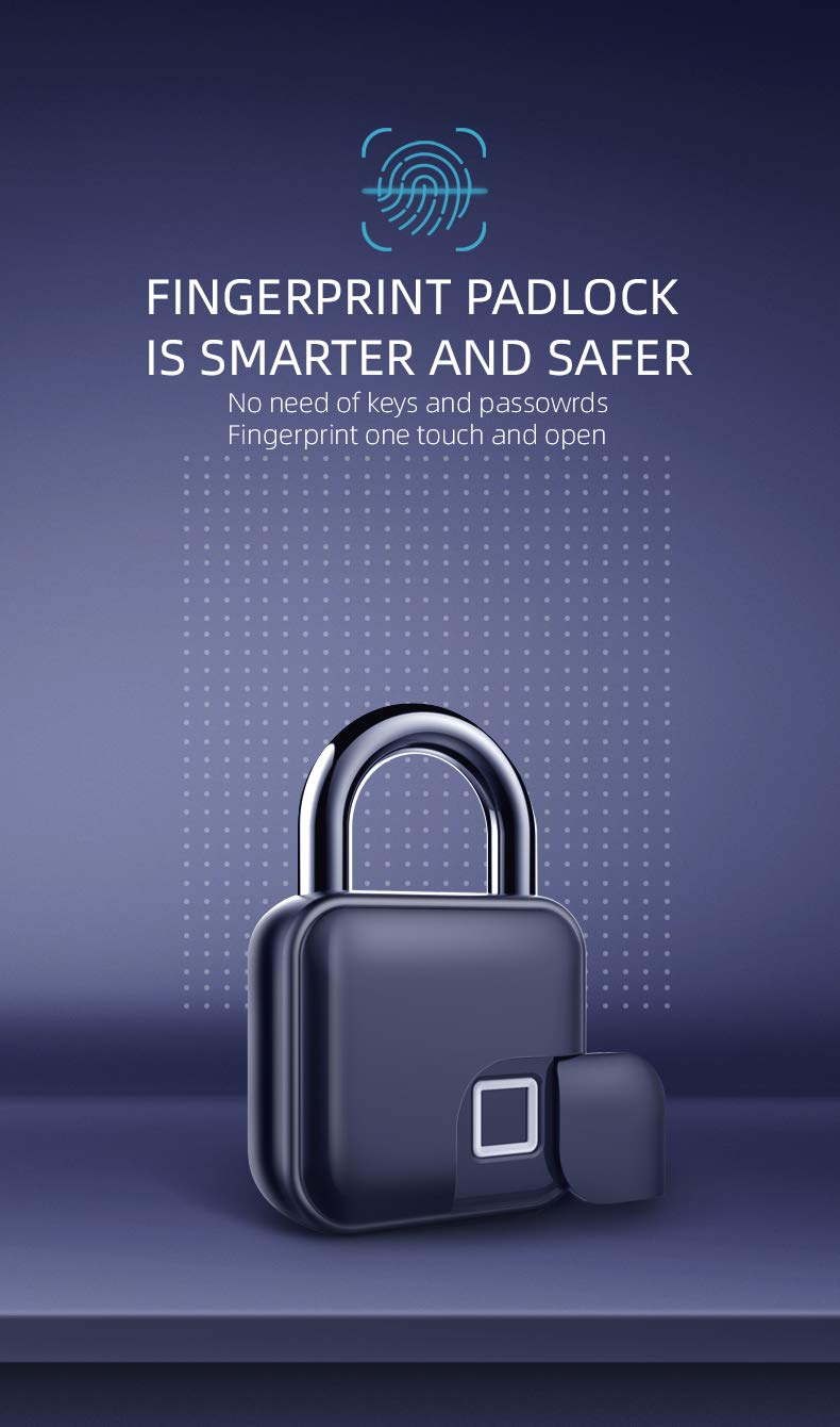 Cadenas à empreintes digitales cachées Tuya Bluetooth intelligent biométrique sans clé à empreintes digitales cadenas de porte rechargeable USB antivol serrure de sécurité