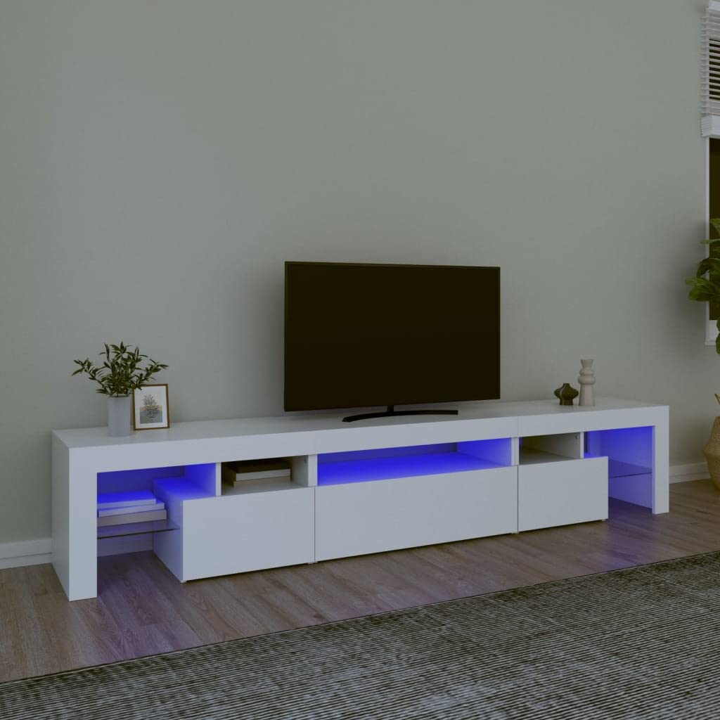 Meuble TV Avec Éclairage LED Multicolore Banc Support Design Avec