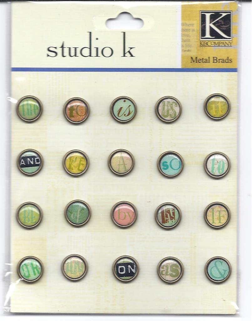 K&company Studio K Metal Art Embellishments, Tiny Brads 20/Package