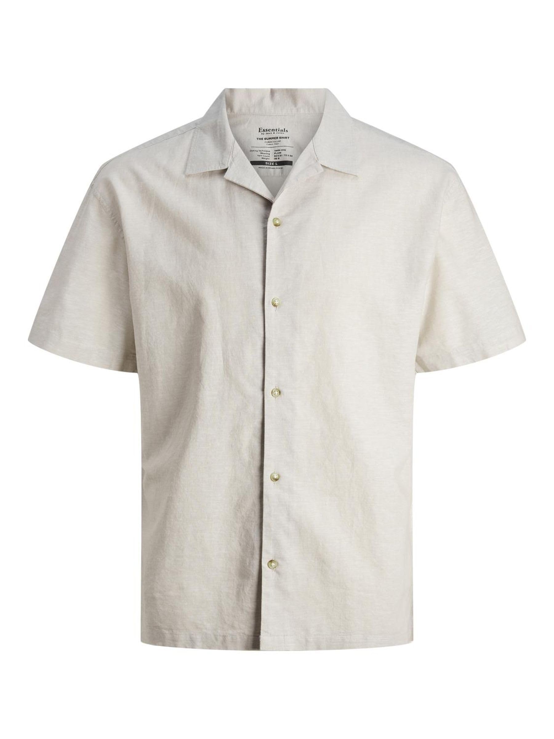 Jack & Jones Men's Crockery Jjesummer Resort Linen Shirt Ss Sn, S