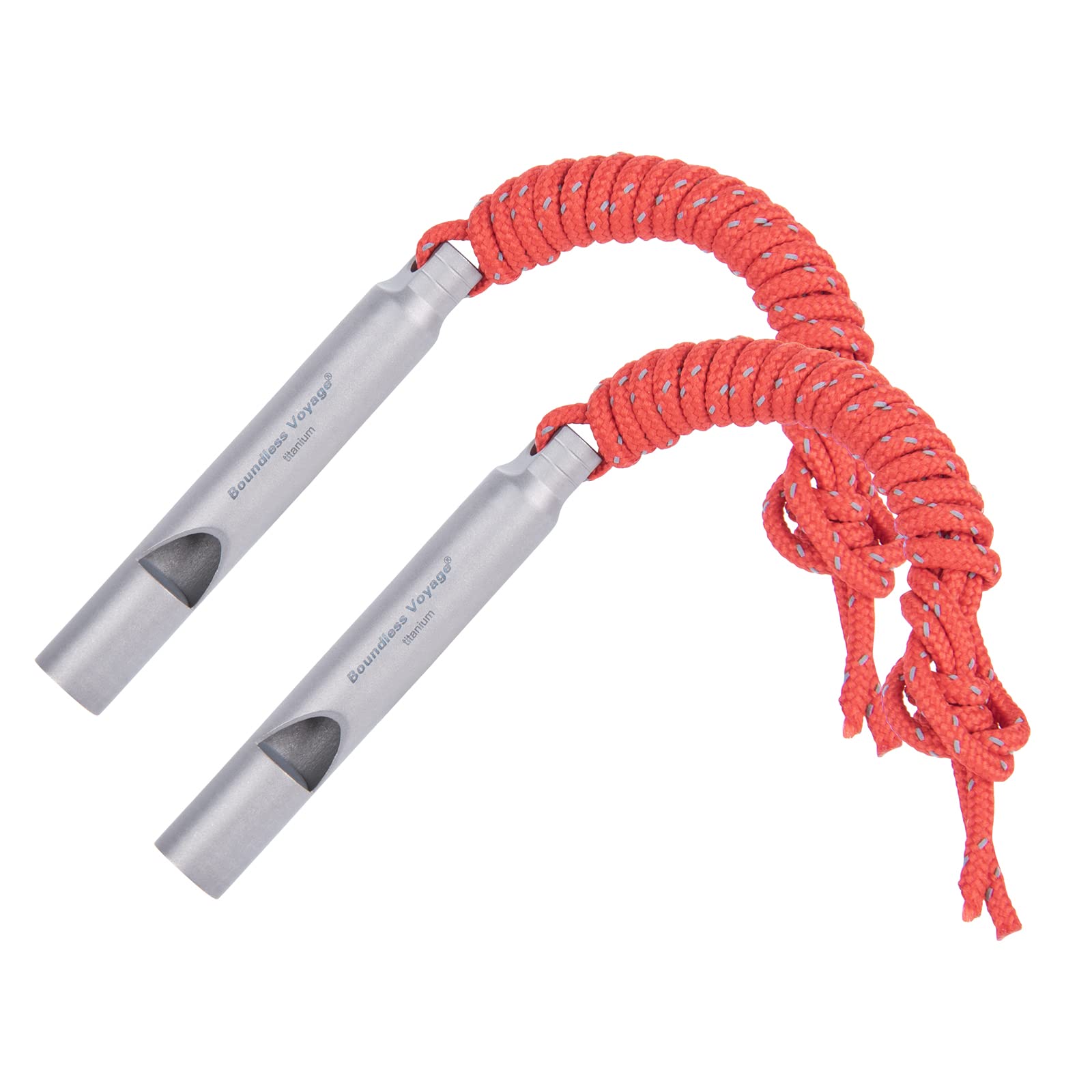 Boundless Voyage Loudest Titanium Emergency Whistle with Lanyard for Camping Hiking Sports Traning Survival Ti9010O