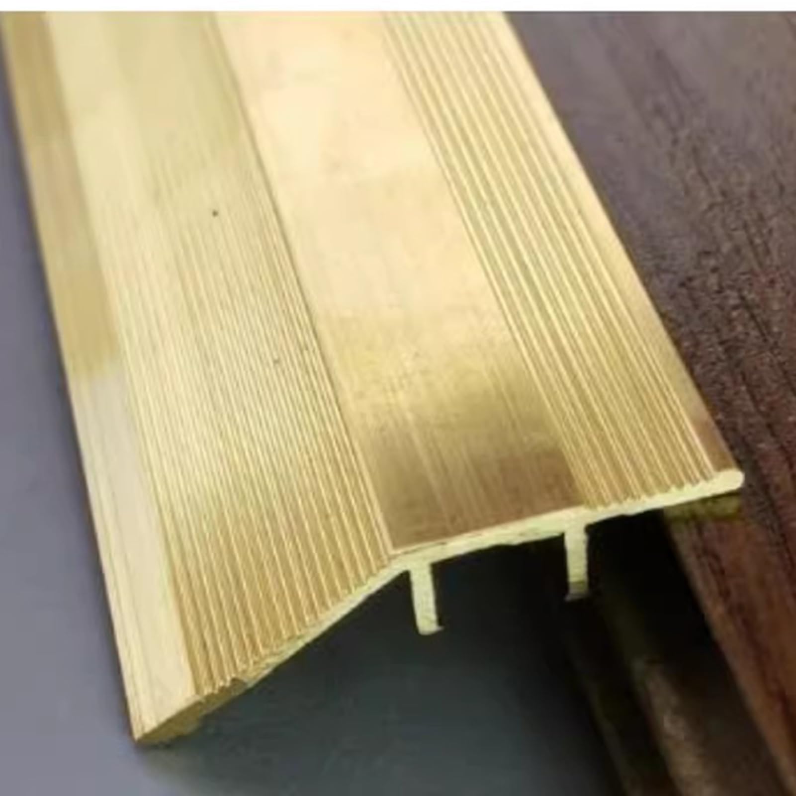 Striscia di Soglia Riduttore di Bordo per Striscia di Transizione In Ottone da Pavimento a Piastrella, Strisce di Finitura per Soglia di Porte Universali, Rifinitura per Bordo di Sottofondo Laminato(4