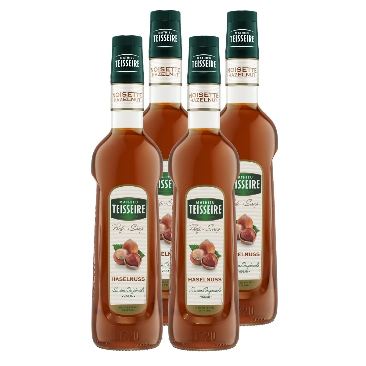 Mathieu Teisseire Getränke-Sirup Haselnuss 0,7L - Cocktails (4er Pack)