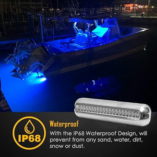 Miniatura 5 de HUSUKU SOOP3 PRO - Anillo de acero inoxidable 316 de 6.7 pulgadas, 2000 lúmenes, 60 LED, impermeable, de alta intensidad, luz LED subacuática, lente