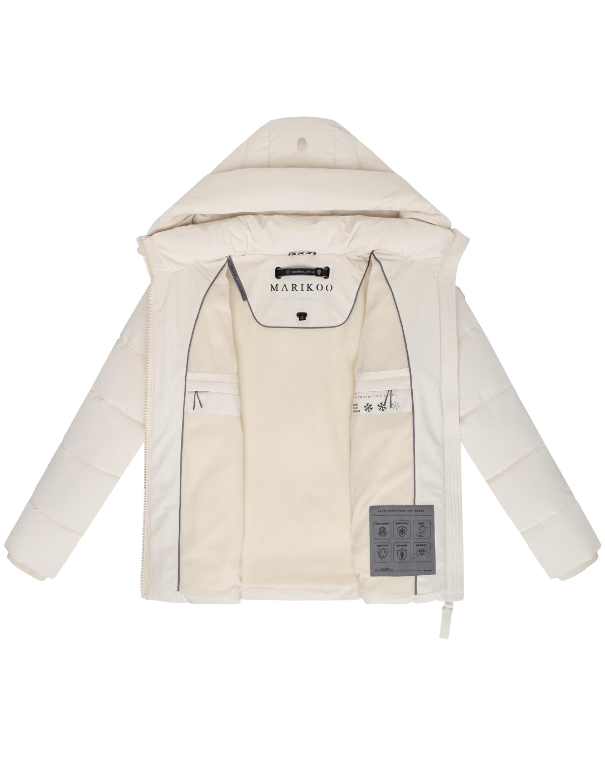 MARIKOO Damen Winterjacke warme Steppjacke Winterjacke mit Raffinierter Steppung Kuschelnasee 16 XS-5XL