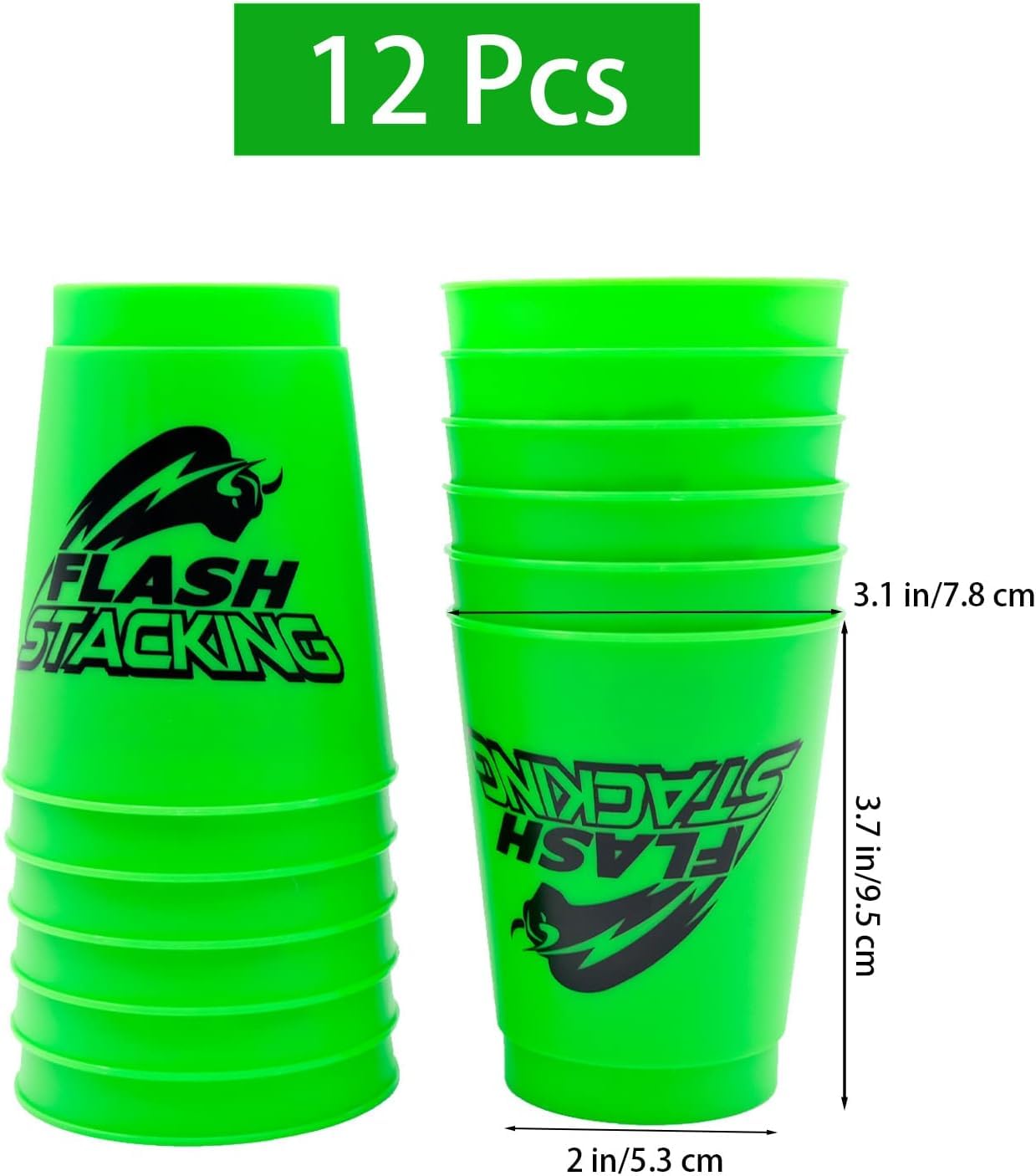 AMJKEJI 12 Pcs Speed Stacking Cups, Sports Stacking Cups, Quick Stack Cup for Adult Develop Hand-eye Coordination - Image 3