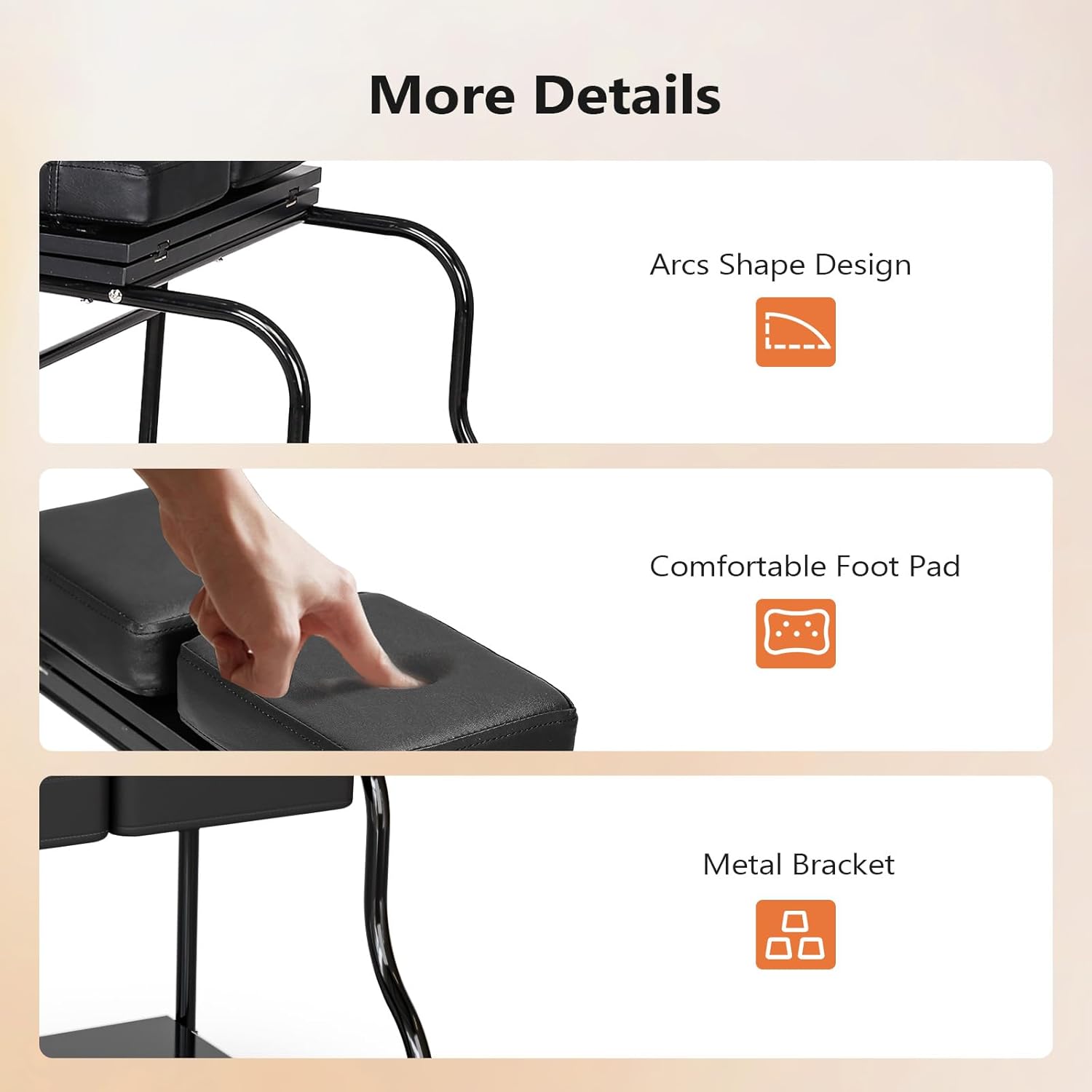 OmySalon Pedicure Cart Foot Bath Trolley, Portable Salon Nail Esthetician Rolling Cart, Adjustable Manicure & Foot Massage Stool w/PU Cushion, Locking Wheels, for Spa, Salon & Home (Black)