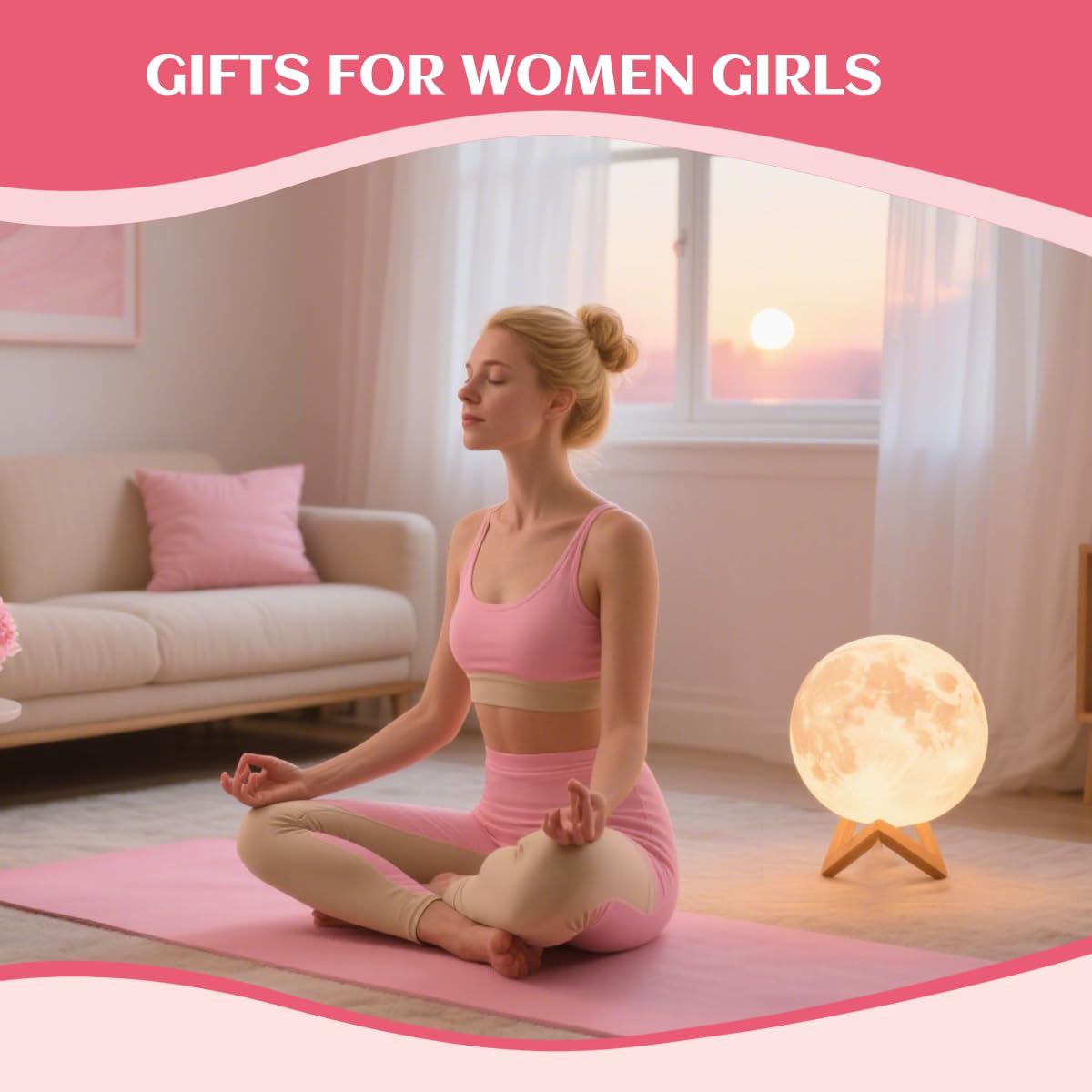 Lámpara de luna mejorada de 128 colores, regalos para mujeres, hombres, amigos, su madre, hermana, Navidad, cumpleaños, aniversario, regalos de inauguración de la casa, nuevo hogar, diámetro de 6 4