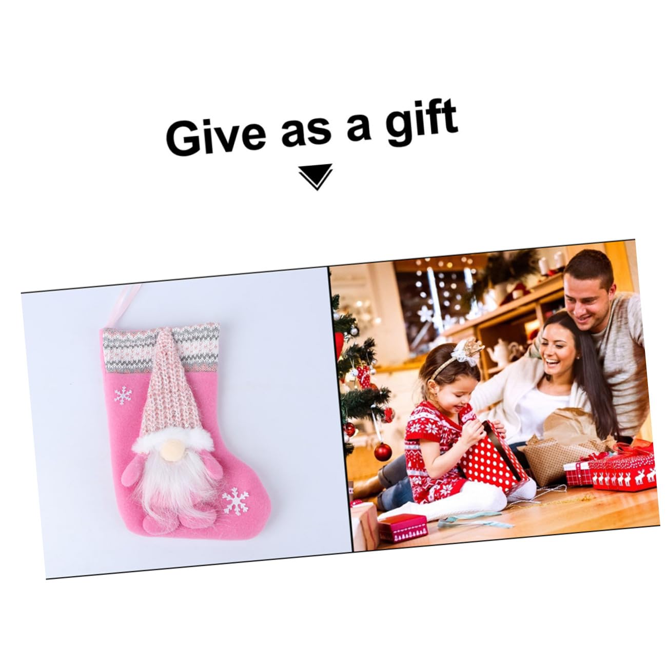 ULTECHNOVO 2pièces Chaussettes de Noël Suspendues Décoration Forme de Chaussette Pendentif Poupée sans Visage Lot