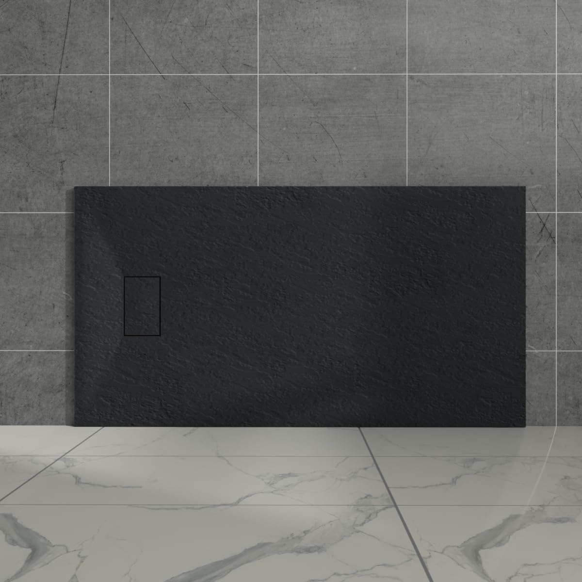 Aquariss Black Rectangular Shower Tray 1500x800mm with Waste