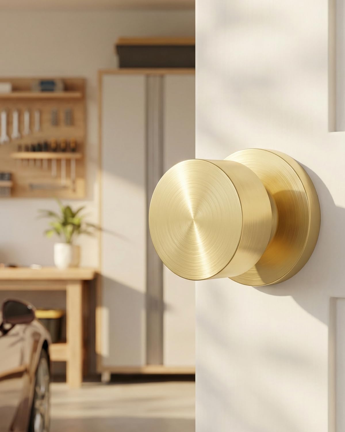 Brushed Gold Closet Door Knobs - 6 Pack -3