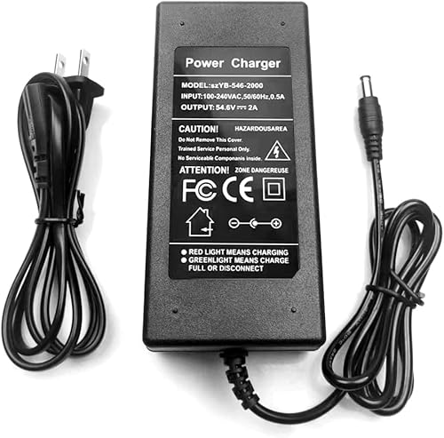 Miniatura 4 de Cargador de batería de 54.6V 2A Fuente de alimentación de 54.6V para batería de 48V 13S con enchufe DC 0.217x0.083 in / 0.217x0.098 in