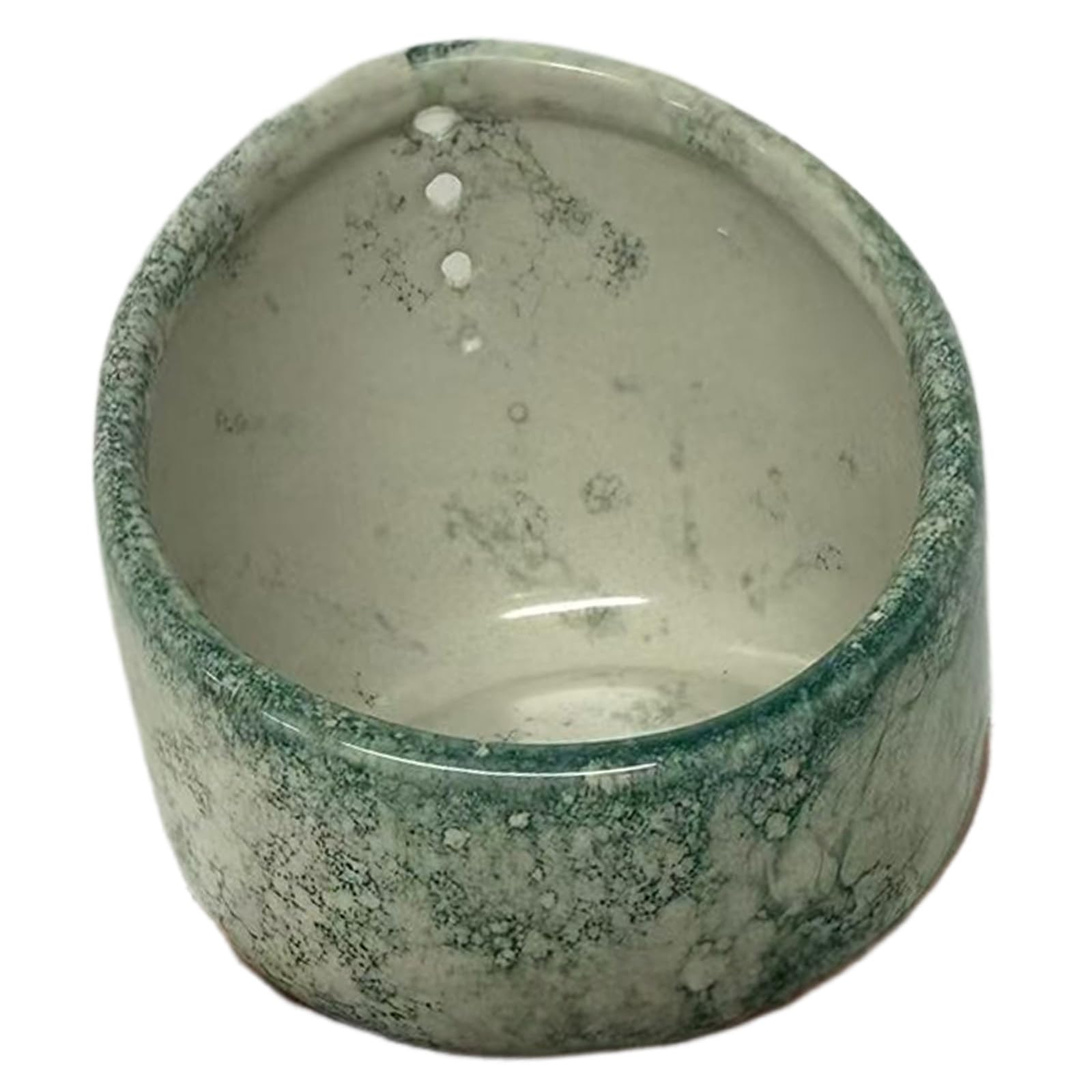 ordinarYone Pottery Herbal Stripper Bowl with 4 Size Holes Handmade Ceramic Herbal Peeling Bowl for Separating Leaves and Stems