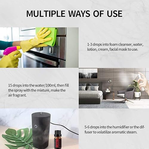 Miniatura 7 de GREENSLEEVES Juego de aceites esenciales de jazmín rosa, aceites de aromaterapia 100% puros para difusor, humidificador, masaje, 2 x 0.3 fl oz (rosa