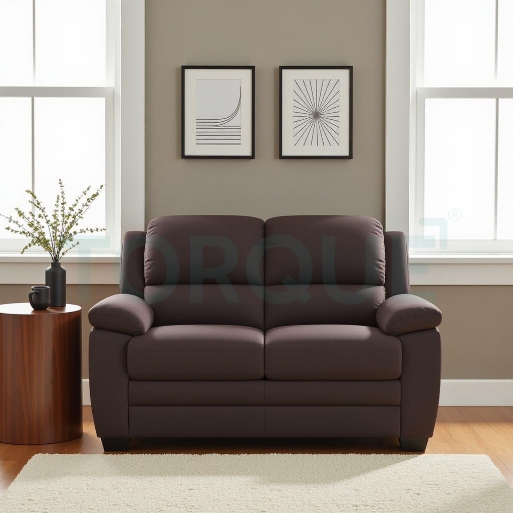 Torque Jett Premium Fabric 2 Seater Sofa Set for Living Room (Brown