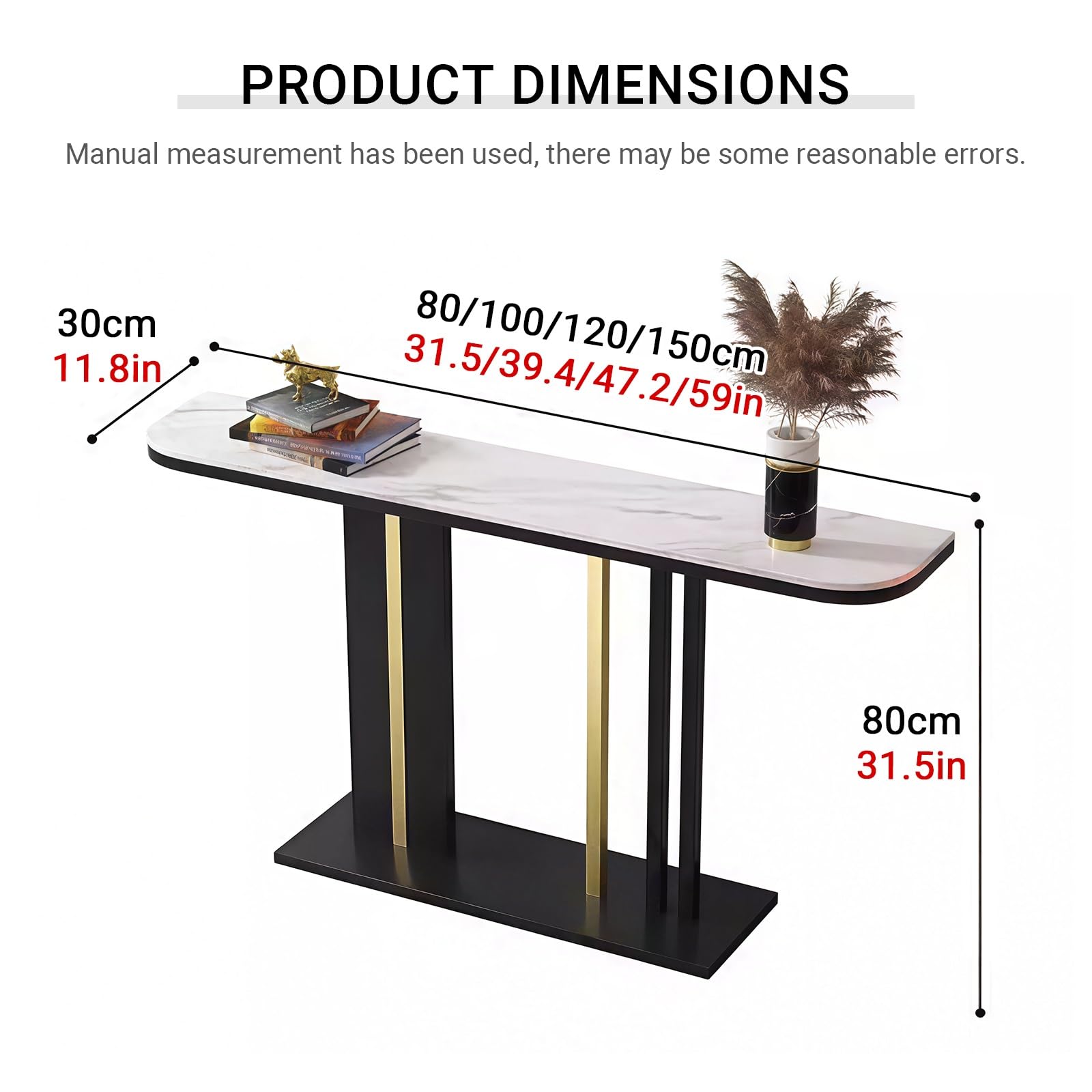 Mesa de entrada moderna con tablero de imitación de piedra, mesa consola semicircular contra la pared, mesa auxiliar estrecha para sofá, ideal para la decoración de la sala de estar, el pasillo y la