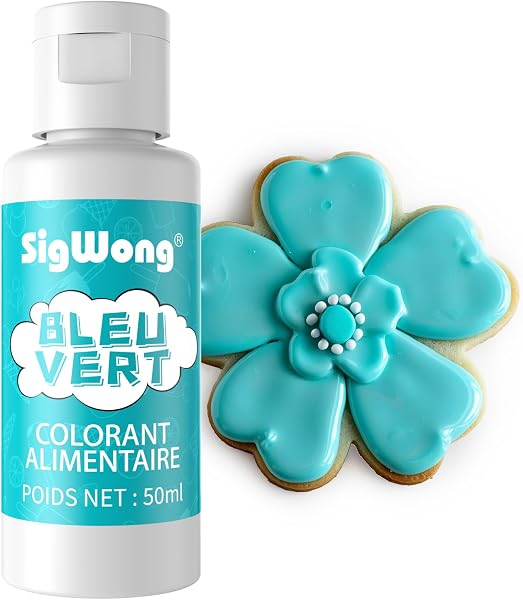 Colorant Alimentaire Liquide, 50ml Concentré Colorant Peinture Alimentaire Pour Gâteau, Cuisson, Décoration, Glaçage - Colorants Alimentaires Pour Biscuits - Bleu Vert - 1