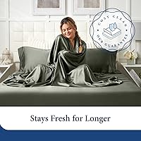 Vista 5 de Cosy House Collection Juego de fundas de almohada de 100 % rayón derivado de bambú, refrescantes, transpirables y sedosas, suaves, de 2 piezas