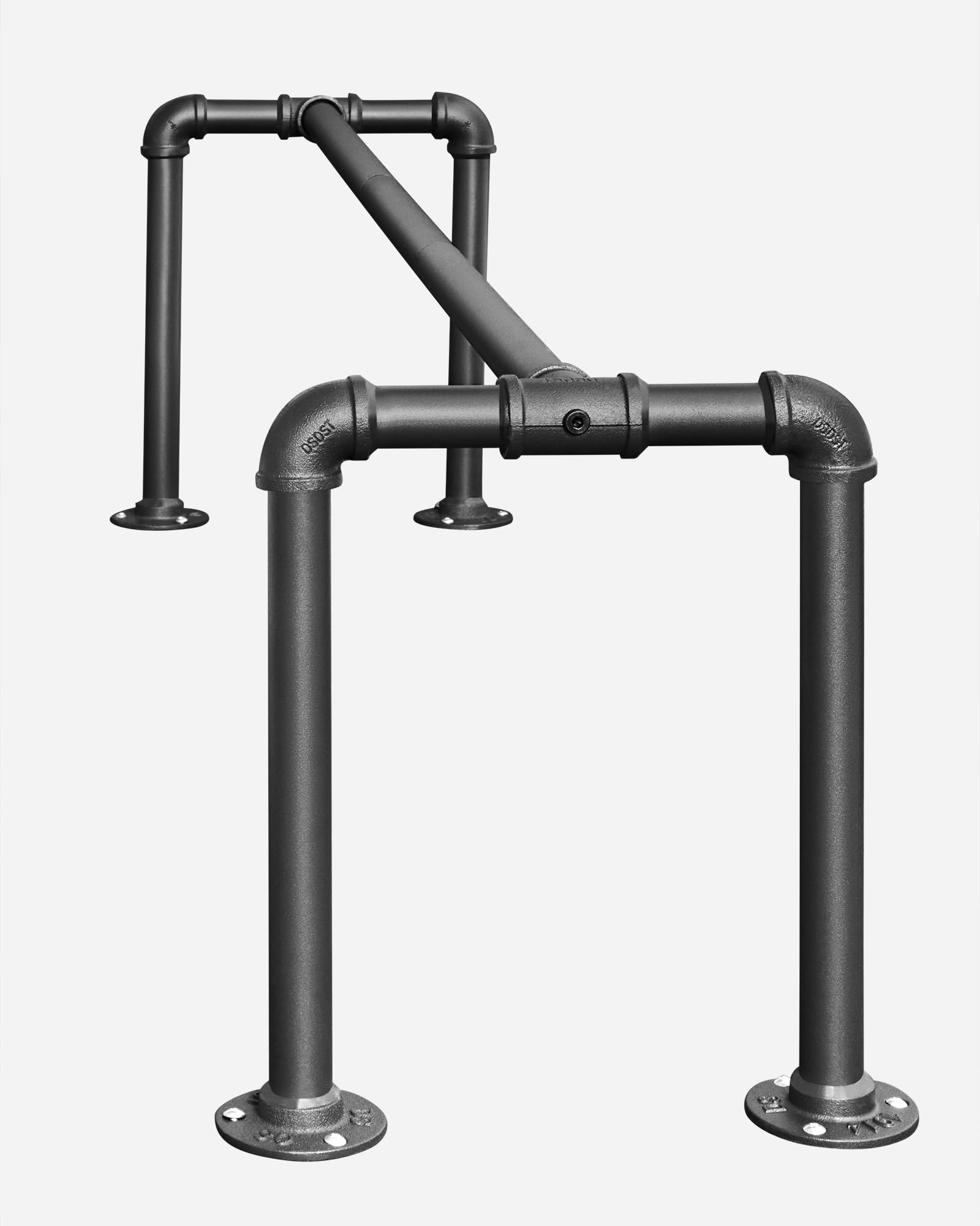 SONGMICS Perchero de Pared para Ropa, Juego de 2, Percha para Colgar Ropa Industrial, Ahorro de Espacio, 112 x 30 x 29,3 cm, Carga hasta 60 kg, Fácil Montaje, para Espacios Reducidos, Negro HSR64BK-02